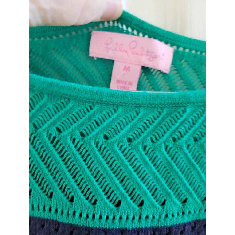 Lilly Pulitzer Kinley Green purple Striped mini dress size Medium Preppy_3